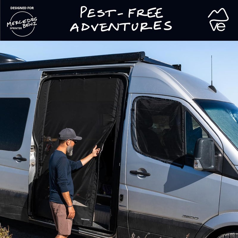 VanEssential Front Door Bug Screens (Pair) Designed for Mercedes-Benz Sprinter Van Years 2007- Current (Models:VS30 & NCV3) - Image 3